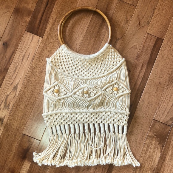 Vintage Handbags - Vintage macrame purse